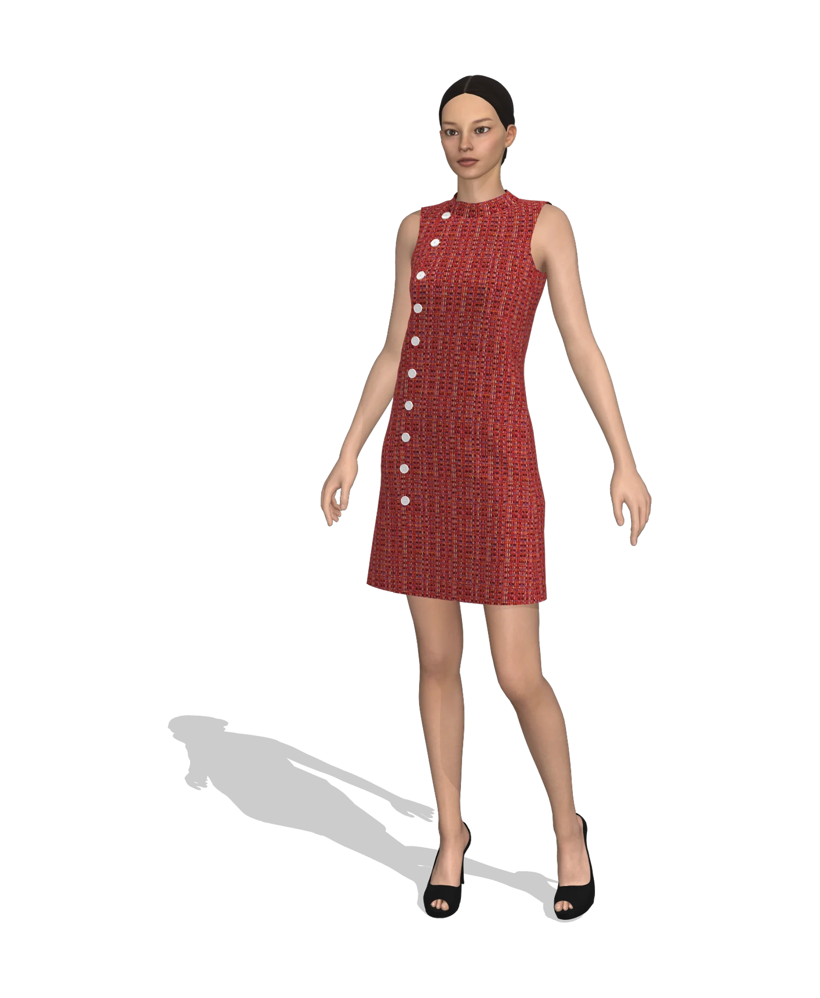 KDscion p71 sleeveless button up sheath dress